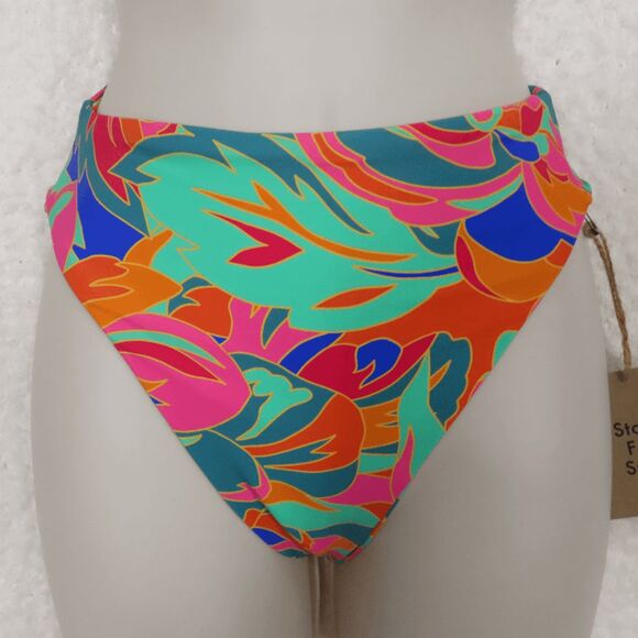 Stone Fox Swim Pink Stained Glass The Sumatra Bikini Bottom X-Small - Picture 1 of 5